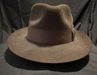 Men's Brown Solid Fedora Hat w/ Grosgrain Band, Size S — photo 5