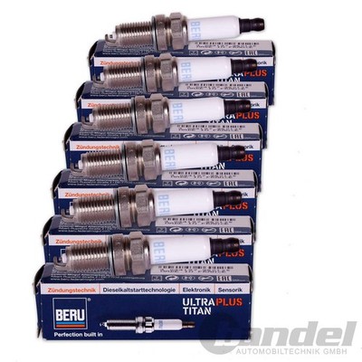 6 BERU ZUENDKERZE ULTRA PLUS TITAN UPT12P passend für AUDI A4 A6 BMW 3 E46 5 E39