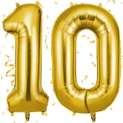 Zahlen Luftballon Gold Jumbo Folienballon 10 Geburtstag Dekoration