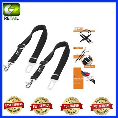 2-Pack Adjustable Dog Car Seat Belt for Ultimate Pet Safety - Nylon Harness