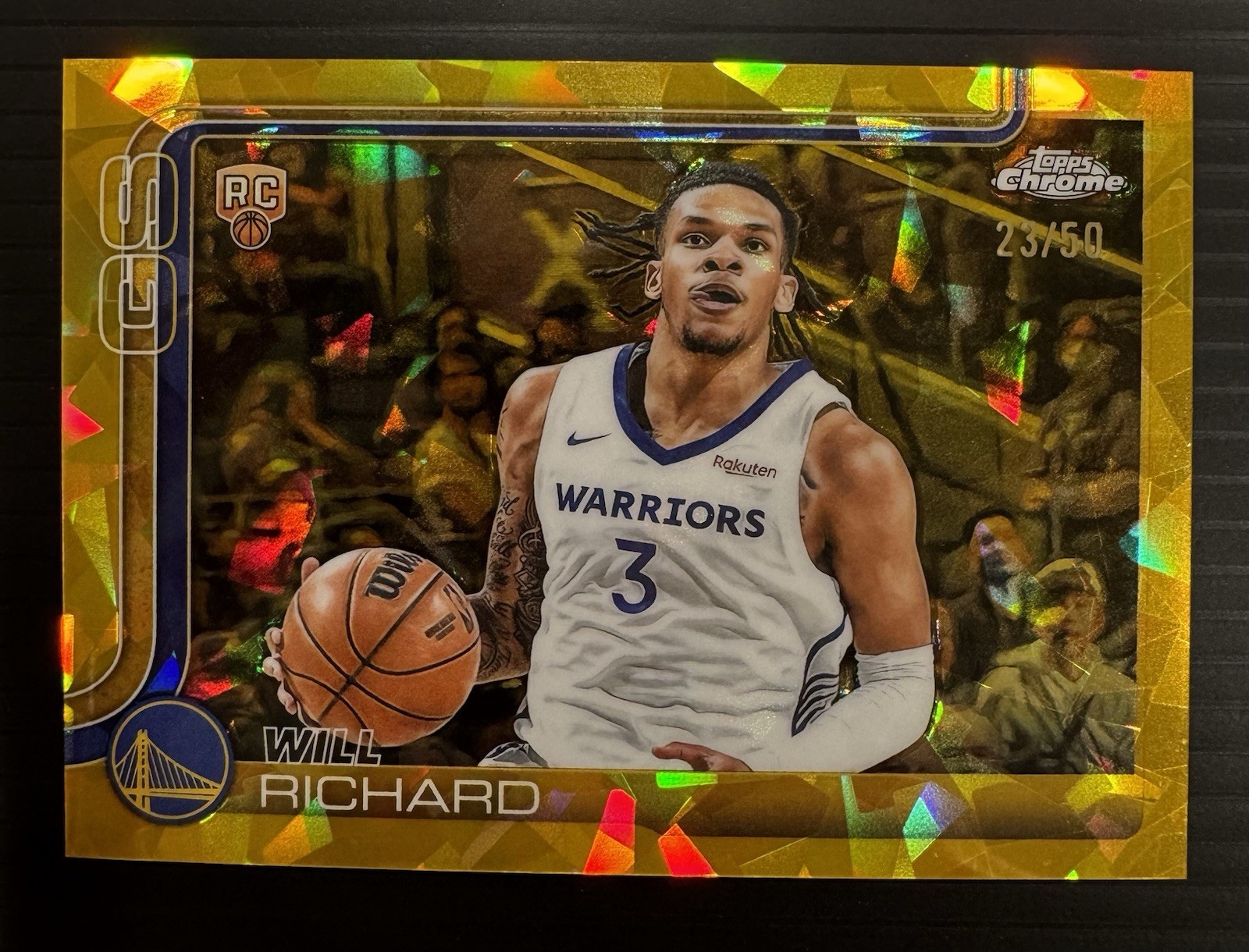 2025-26 Topps Chrome Sapphire - Will Richard #287 Gold Refractor /50 (RC)