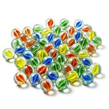 40pc Cat Eye Glass Marbles 16mm Assorted Colours Kids Toy Game Collectable