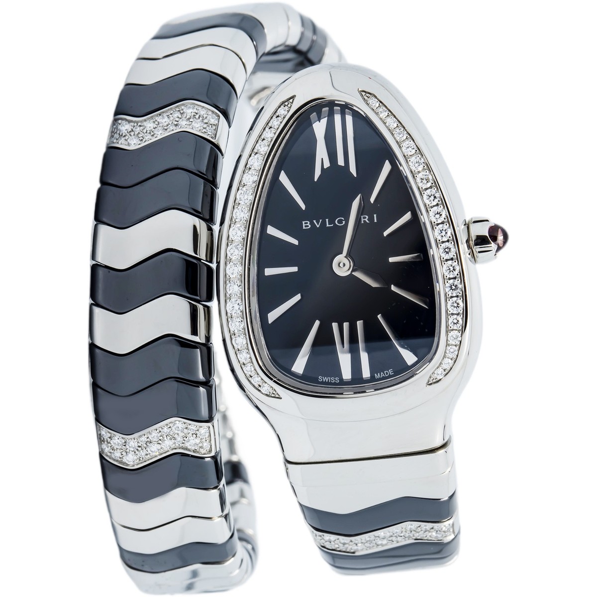 Bvlgari Serpenti 102129 2017 Complete Stainless Steel Black