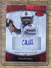 COLLIN HILL 2021 SAGE ASPIRE FOOTBALL ROOKIE AUTO - RED PARALLEL
