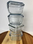 Vintage Fire King Sapphire Blue Philbe Refrigerator Dish Set of 4 w/ Lids 1940s