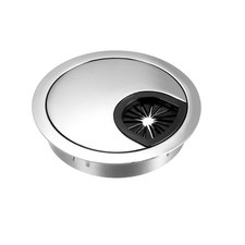 Cable Hole Cover 60mm Zinc Alloy Grommet for Wire Organizer Bright Silver