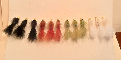1 DZ #8 CONE HEAD Crystal Flash Wooly Buggers  Black + Olive + White + Brown