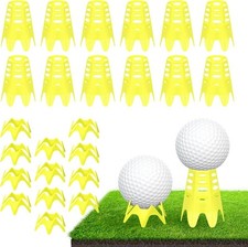 Golf Simulator tees, 24Pcs Plastic Mat Tees for Home, Outdoor or Yellow