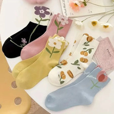 5 Pairs Women's Floral Pattern Mid Tube Socks You get Five pairs Size: US 5-8