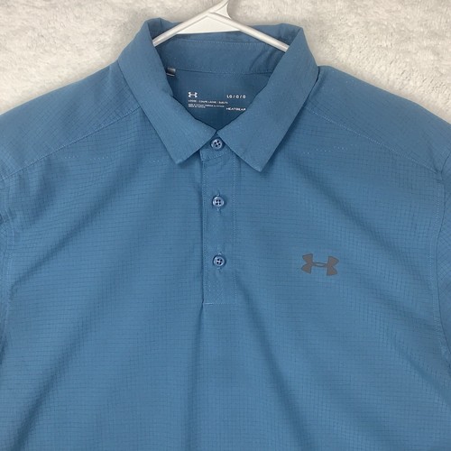 Camisa polo Under Armour para hombre grande engranaje térmico calce suelto perforada elástica azul L - Imagen 3 de 10