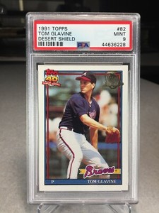 1991 Topps Desert Shield Tom Glavine #82 - PSA 9 - Atlanta Braves