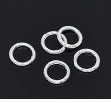 500 pcs. Silver Plated Soldered Closed Jump Rings - 6mm - 19 Gauge