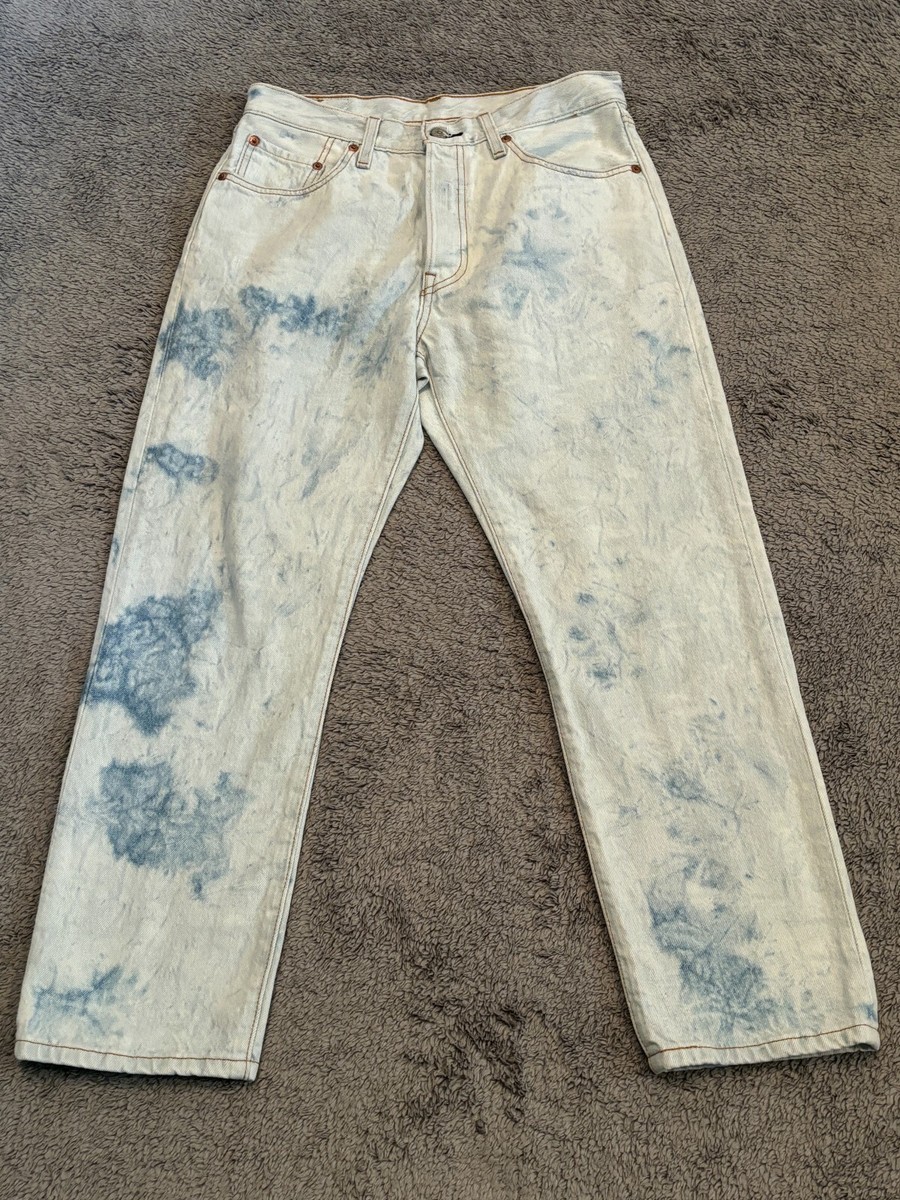 Levis 501 Jeans Mens 28x26 Button Fly Acid Wash Cotton Denim