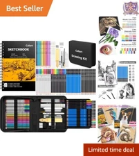 Versatile 176PCS Drawing Supplies Kit with 3-Color Sketch Book & Accessories