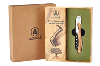 Laguiole Korkenzieher Olive Holzgriff Sommelier, Kapselheber & Folienmesser Neu