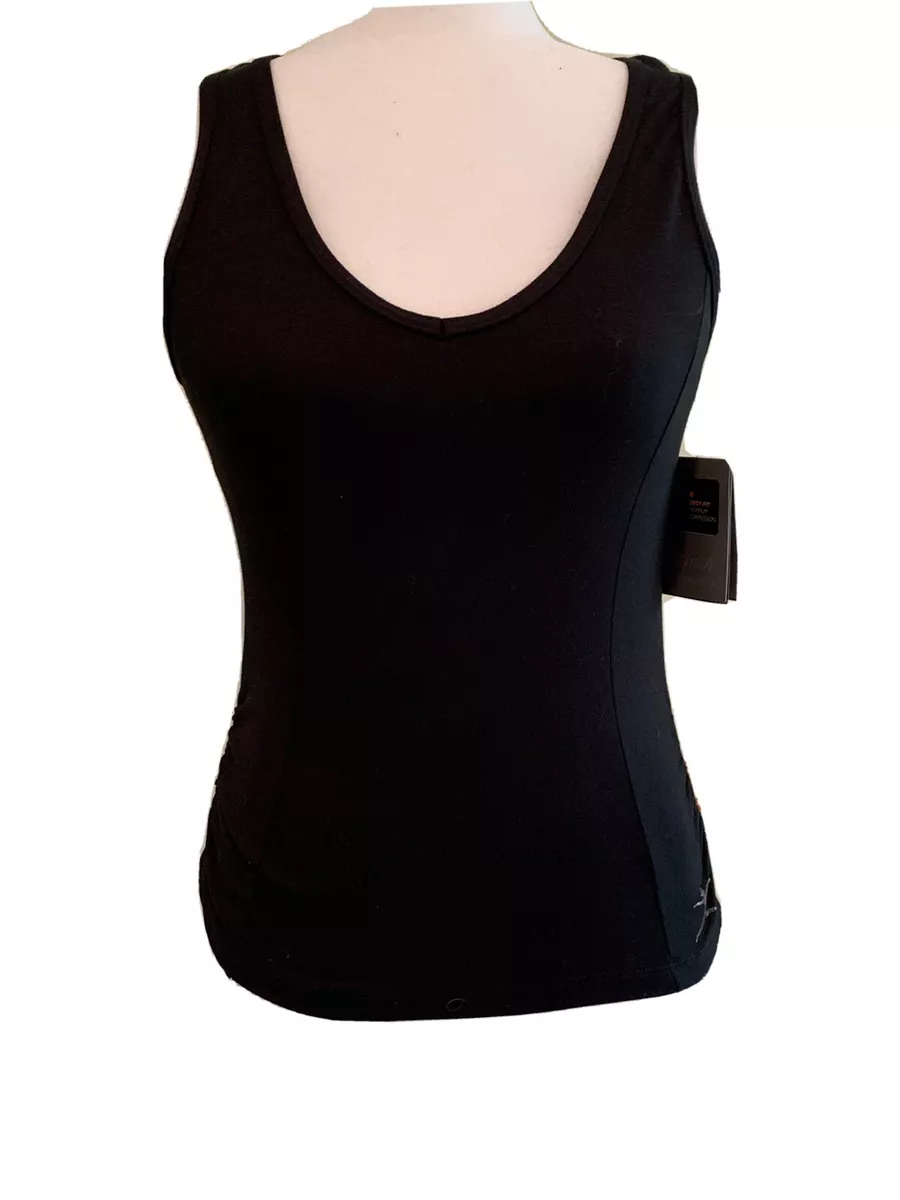 Danskin Prima Maximum Compression Tank Top Small Built In Bra Racerback  Black