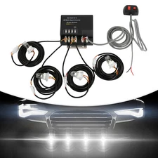Strobe Lighting System Kit 4 HID Bulbs Hide Away Hazard Emergency Warning Light