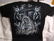 GUADALUPE CROSS INRI DOVE HANDS OUR SALVATION T-SHIRT