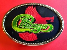CHICAGO Rock Group Epoxy PHOTO MUSIC BELT BUCKLE  - NEW 
