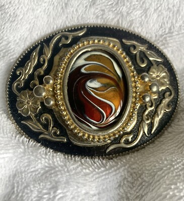 Vintage Don Andrick MCM Enamel Belt Buckle Vintage Mid-century NELSON CO Western Sterling Silver .925  main image 4