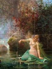 A water idyll-large Tile Mural Kitchen Bathroom Wall Backsplash Art 12.75x17
