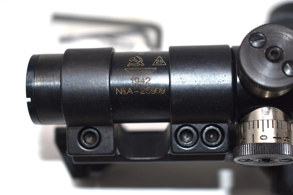 Mira telescópica Mosin Nagant PU91/30 con conjunto completo de montaje SVT-40 MG4X20 retícula alemana Foto 3 de 4