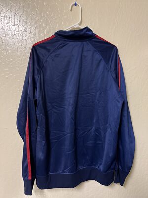 MARVEL スパイダーマン トラックジャケット ネイビー Marvel Spiderman Red and Blue Zip Up Track Jacket Men Size Large