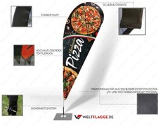 3,5m Beachflag Werbefahne – Set Mit Alu-Stangen Für Grill, Hähnchen & Co.