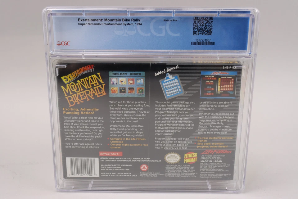Exertainment: Mountain Bike Rally Nintendo SNES New Sealed V-Seam CGC 8.0 A - Image 4 of 4