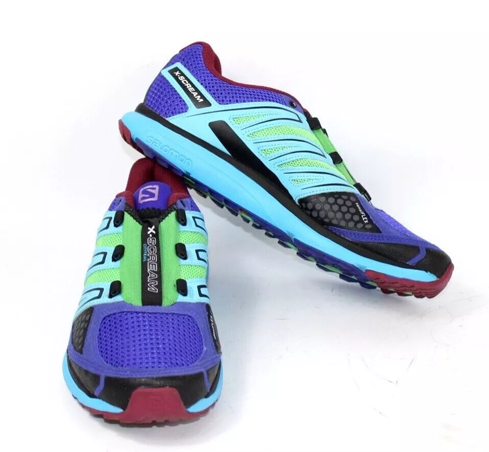 Salomon X-Scream City Trail Women&#039;s Sz 9 Blue Green Running Sneakers | eBay