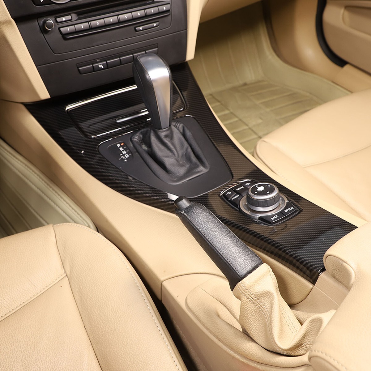 ABS Carbon Fiber Console Panel Trim Cover For BMW 3 Series E90