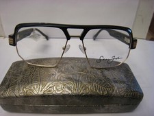 Sean John SJO 5110 001 Black Satin Gold Eyeglass Frames 57 15 145 45v W/Gen Case