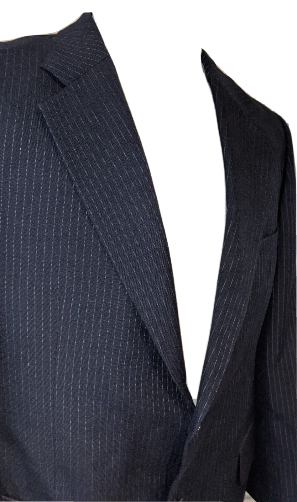 Giacca tuta cappotto sportivo vintage YVES SAINT LAURENT blu navy gessato FRANCIA YSL 40