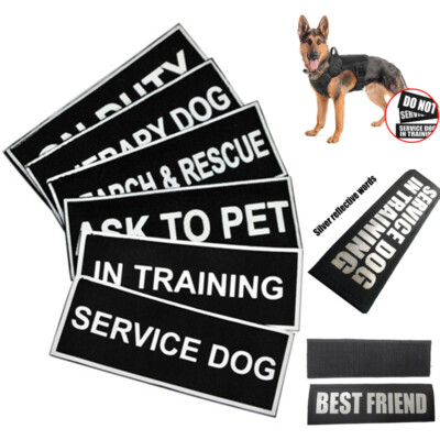 PCS SERVICE DOG DO NOT PET Extra Patch Reflective Label Tag for Dog  Harness