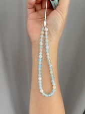 Lake Blue Agate Stone Beaded Phone Wrist Strap, Camera Strap, Wallet Strap