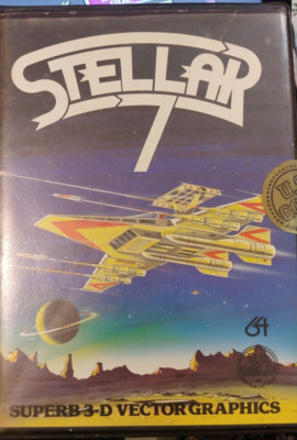 Stellar 7 (US Gold 1985) Commodore C64 (Disk, Box) working cond 8-bit classic