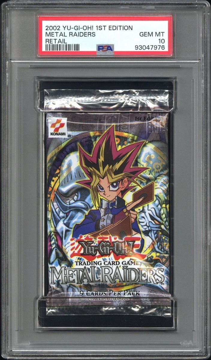 2002 Yu-Gi-Oh! Metal Raiders 1st Edition Retail Sealed Pack PSA 10
