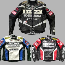Suzuki Rocket GSXR Motorcycle Racing Jacket Suzuki Racing Jacket Genuine Cowhide