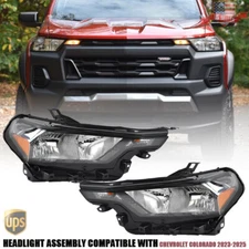 Halogen Headlight Lamp Assembly Left+Right Side For 2023~2025 Chevrolet Colorado
