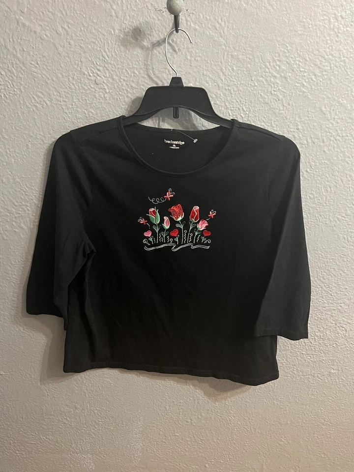 Camisa corta Breckinridge negra para mujer talla XL Foto 3 de 4