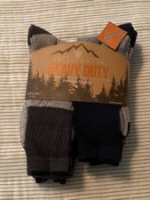 Brand New WEATHER WEAR HEAVY DUTY Men's Socks 10 PAIRS NAVY/CHARCOAL SIZE 6-12