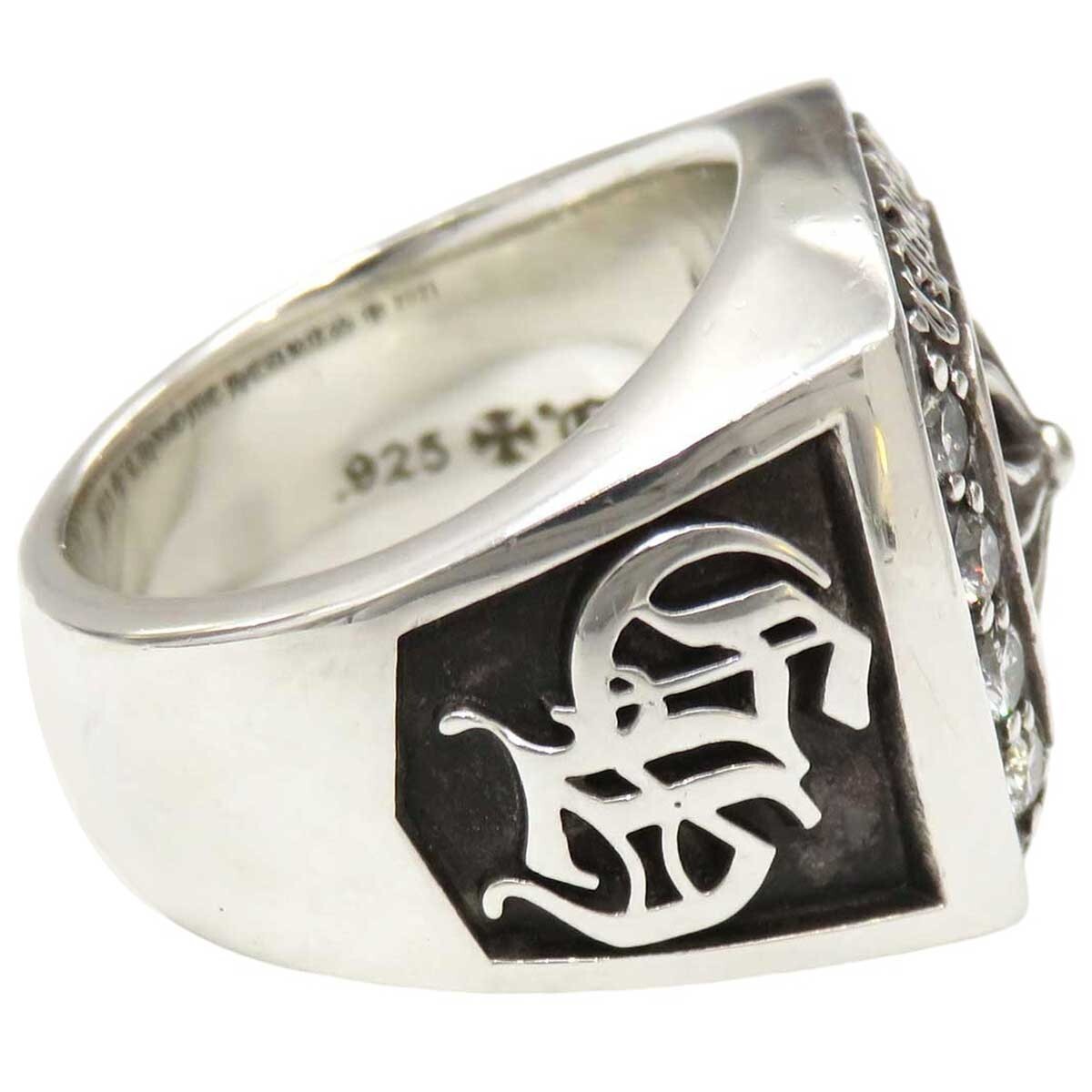 Chrome Hearts Large champion Ring PAVE Diamond Silver SV925