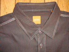 BOSS HUGO BOSS MEN'S ORANGE LABEL BUTTON UP SHIRT SIZE LARGE HARDLY WORN!
