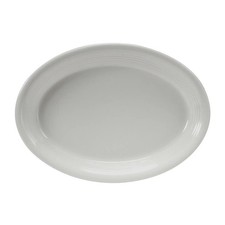 Tuxton China Inc Concentrix 11-1/2" x 8-3/4" White Coupe Platter - 1 Doz