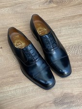 Vintage Bally Scribe Plymouth 938 Cap Toe Oxford Shoes EU 10.5 E Black
