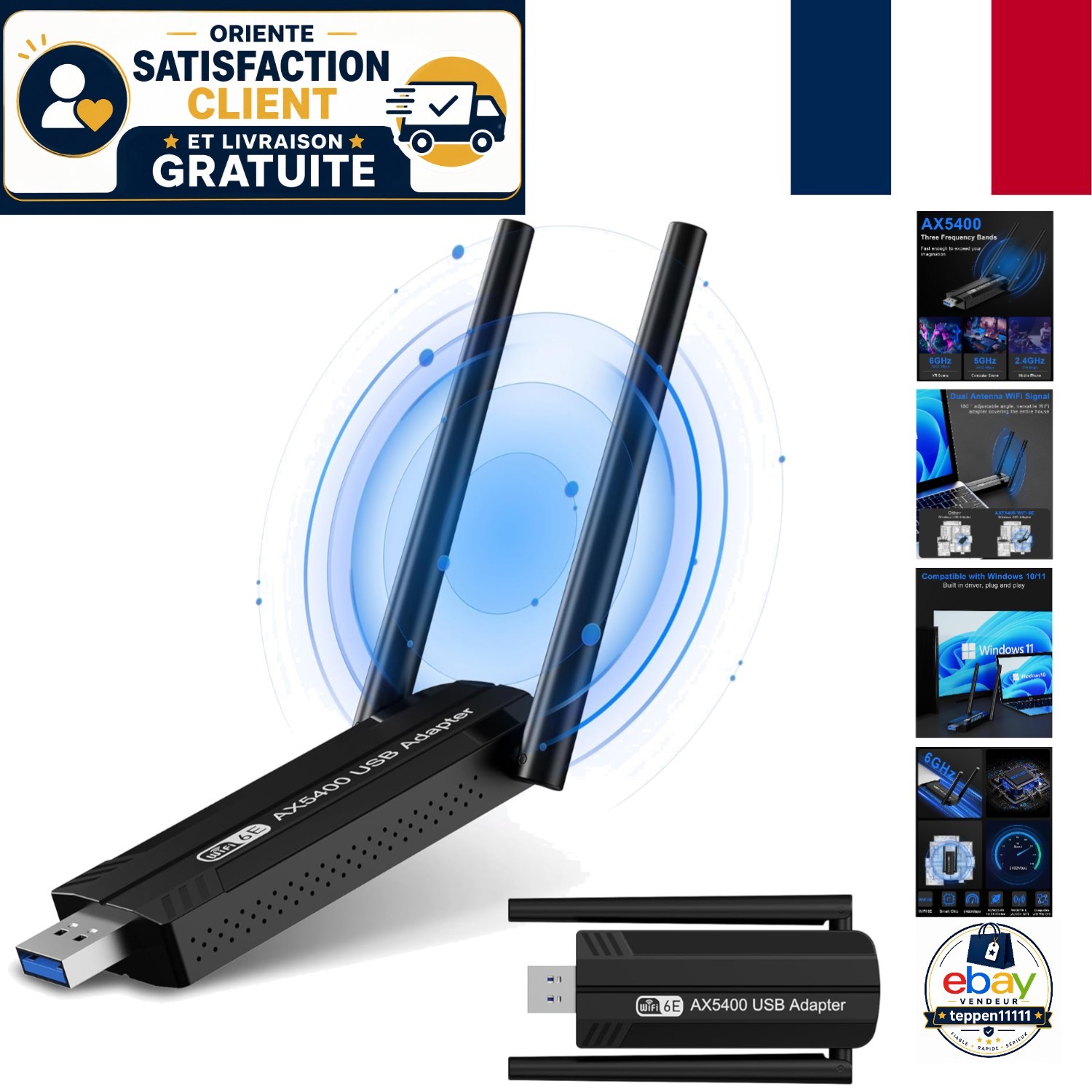 Clé WiFi RENGOGA Tri-Bande pour télétravail fluide et streaming sans coupure