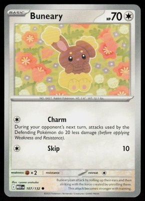 Buneary 107/132 Common Mega Evolution Pokemon Near Mint