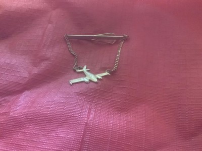 Vintage Twin Engine Plane Tie Bar/Chain Estate Find