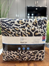 NEW Mainstays Full Soft Microfiber Sheet set Leopard print  300 Thread QUICK DRY