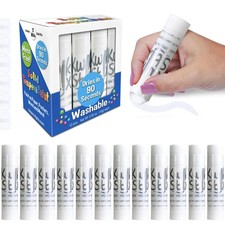 Kwik Stix Solid Tempera Paint Sticks - 12 Pack of White - Same Color Washable...